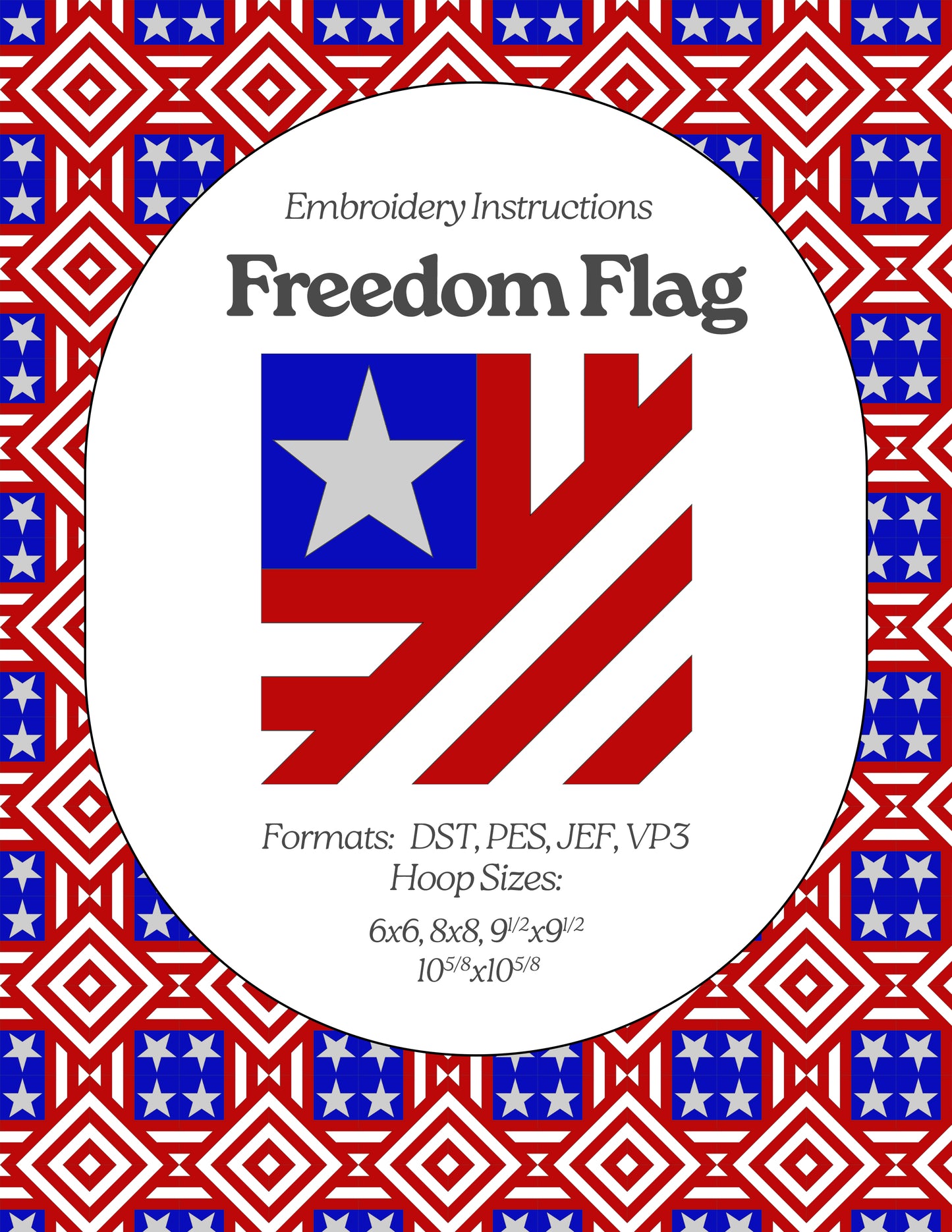 Freedom Flag - Applique Embroidery Design - Download