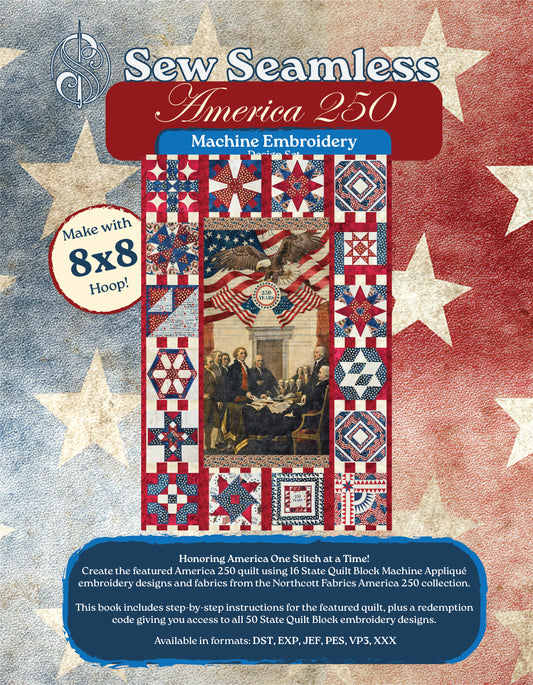 America 250 Embroidery Design Collection | (Printed Booklet + USB Flash Drive)