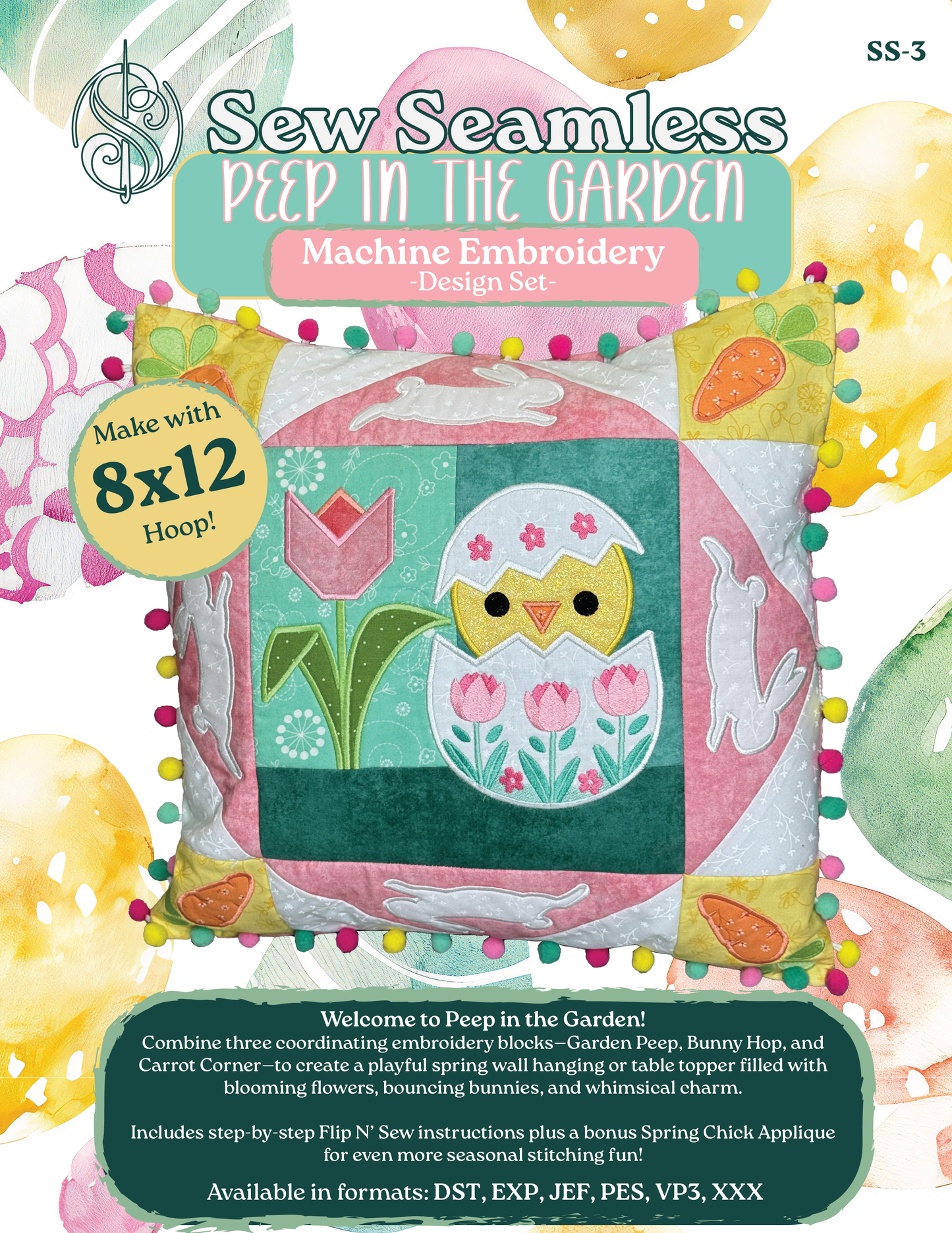Peep in the Garden - Embroidery Designs Set (Digital Download)
