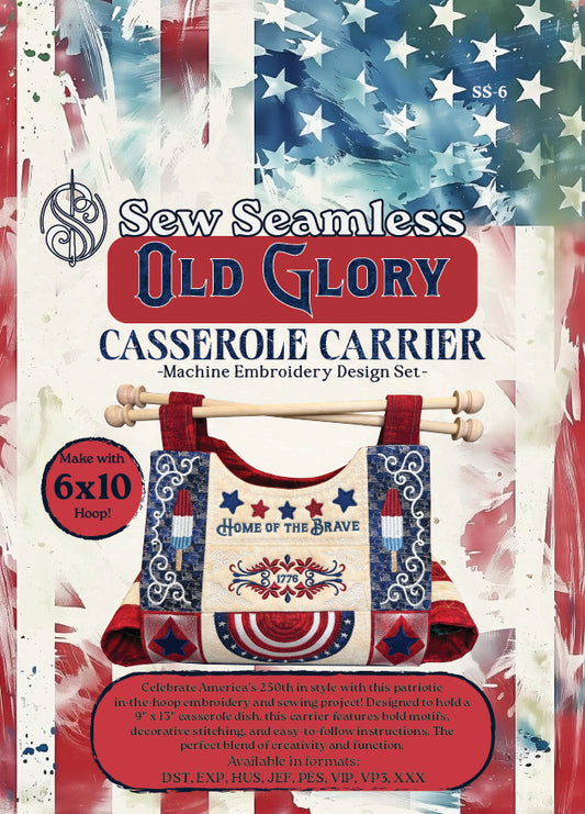 Old Glory Casserole Carrier - Digital Embroidery Design Collection