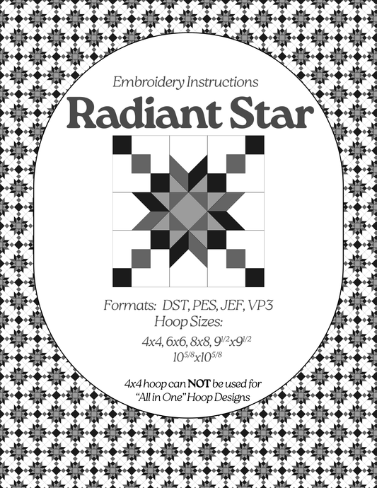 Radiant Star - Applique Embroidery Design - Download