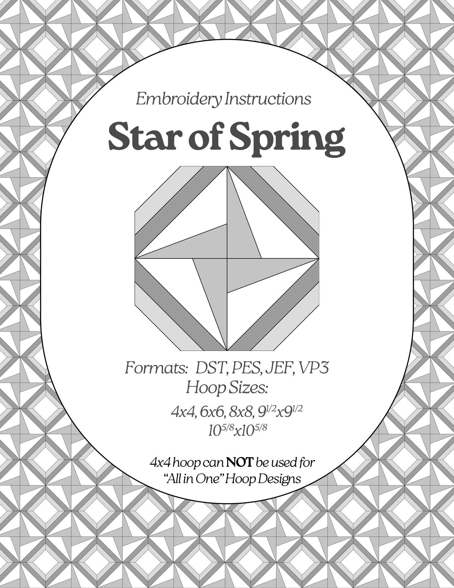 Star of Spring - Applique Embroidery Design - Download