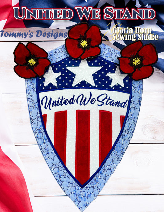 United We Stand – Patriotic Machine Embroidery Wall Hanging